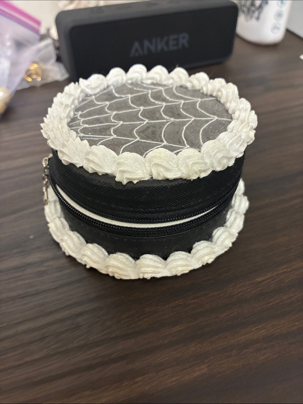 Black and White Spiderweb Jewelry Travel Case